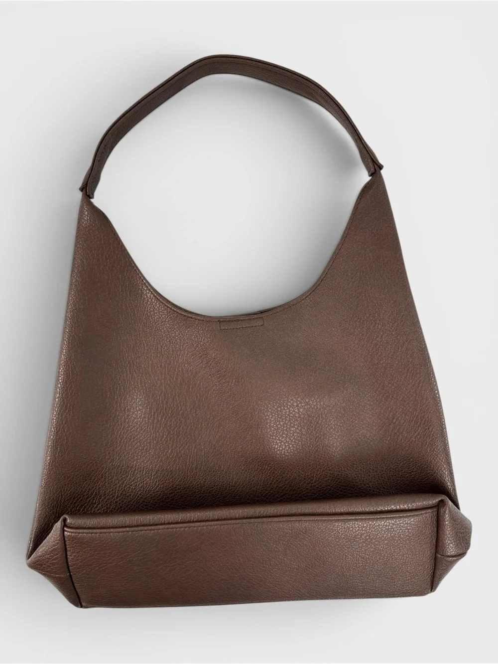 Hoxis Soft Vegan Leather Hobo Bag Coffee Brown Minimalist Shoulder Tote